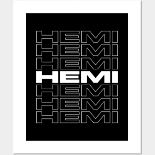 Mopar Hemi repeat - white print Posters and Art